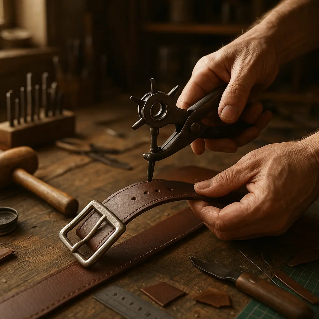 Reparatur eines Ledergürtels